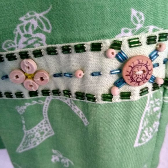 Ashlyn Kate Palazzo Pants Capri Print Green - Picture 9 of 10